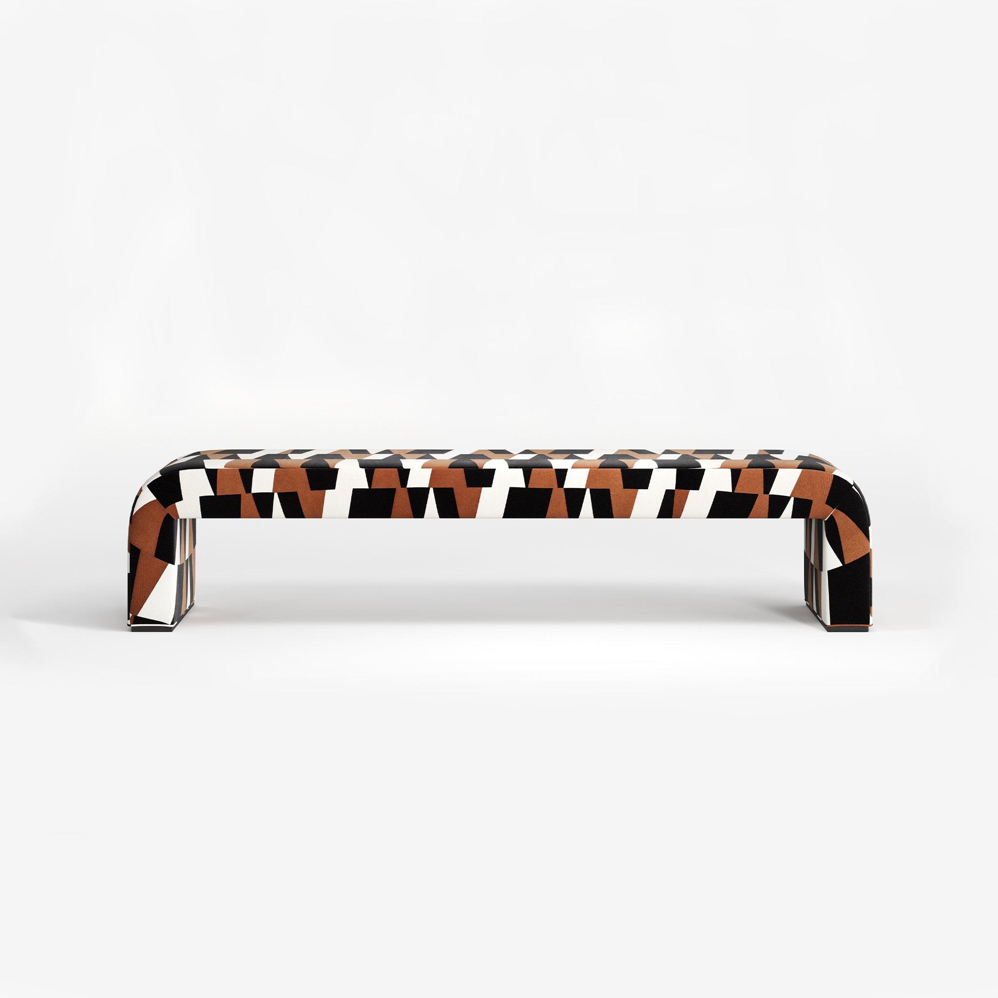 Bazaar, Geometric Fabric Bench, Contemporary Interiors, Bold Design, Luxury Furniture, Bedroom, Living Room