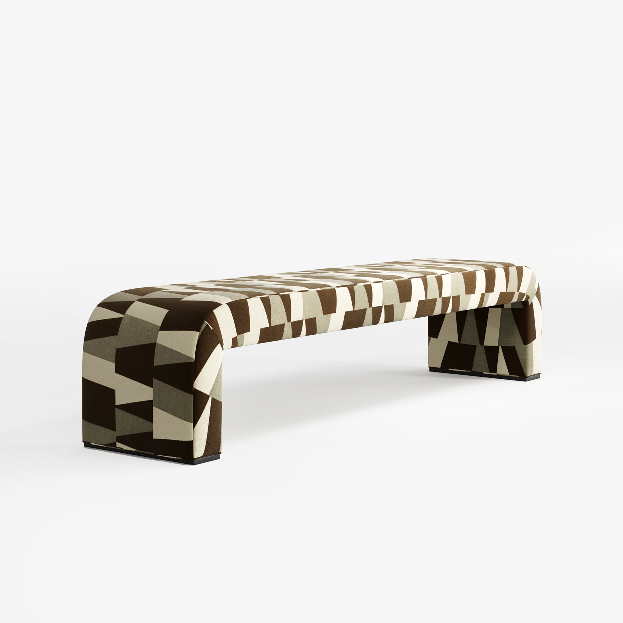 Bazaar, Geometric Fabric Bench, Contemporary Interiors, Bold Design, Luxury Furniture, Bedroom, Living Room