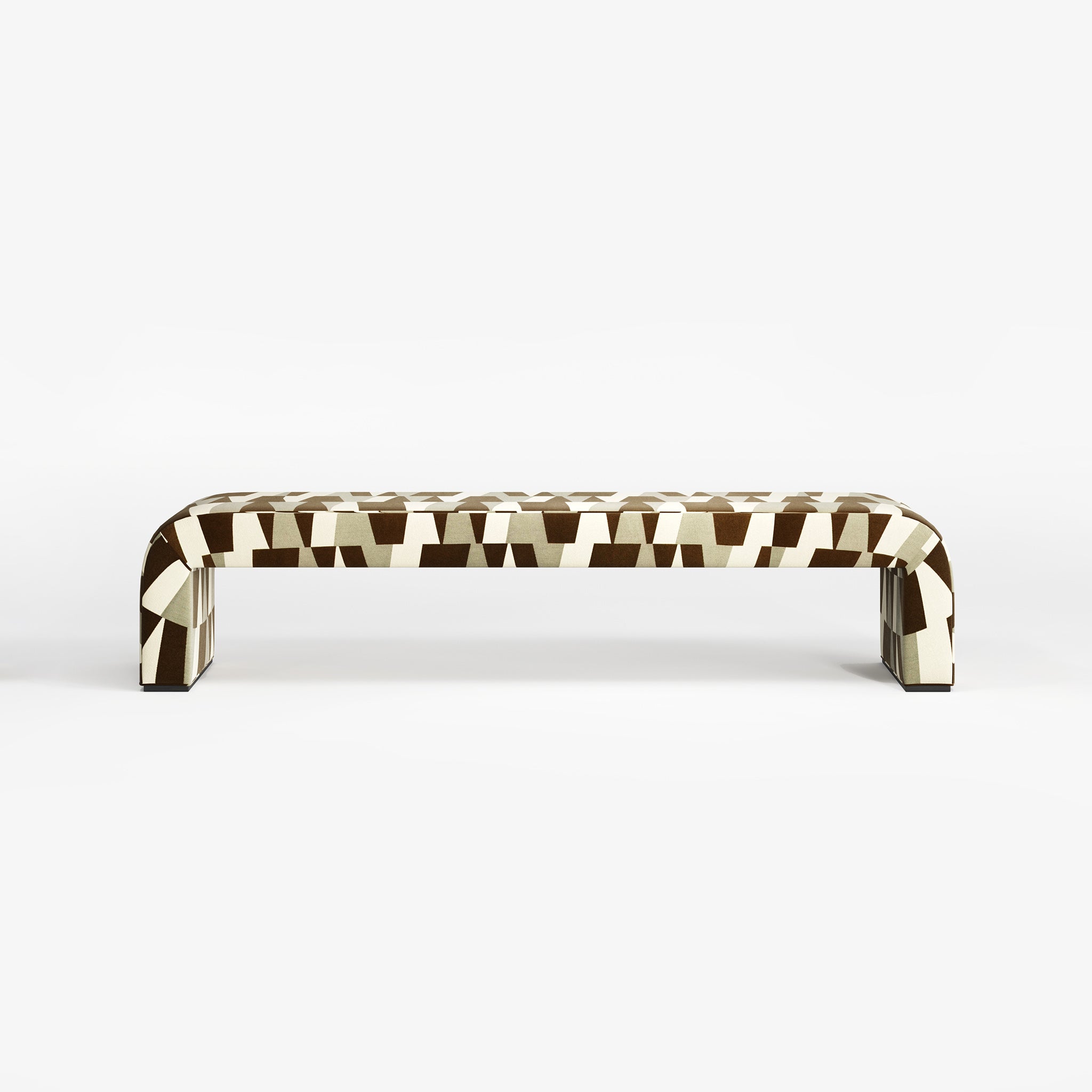 Bazaar, Geometric Fabric Bench, Contemporary Interiors, Bold Design, Luxury Furniture, Bedroom, Living Room