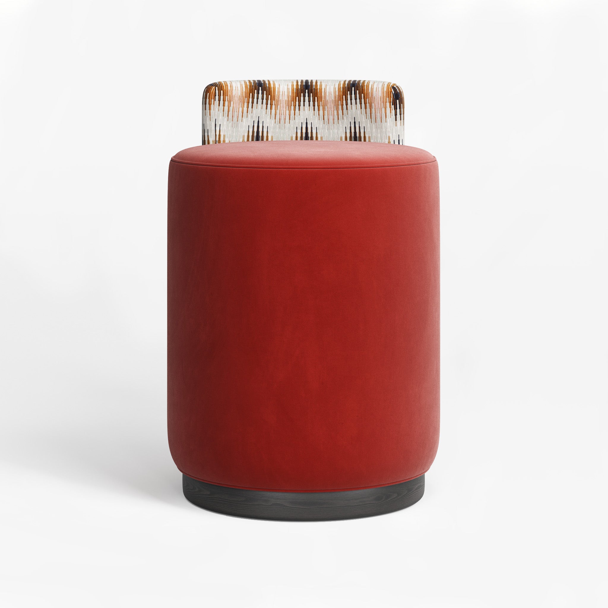 Gohil velvet Stool with Backrest, Luxury Interiors, Contemporary Interiors, Online Shopping, Craftsmanship, Upholstery, Bazaar