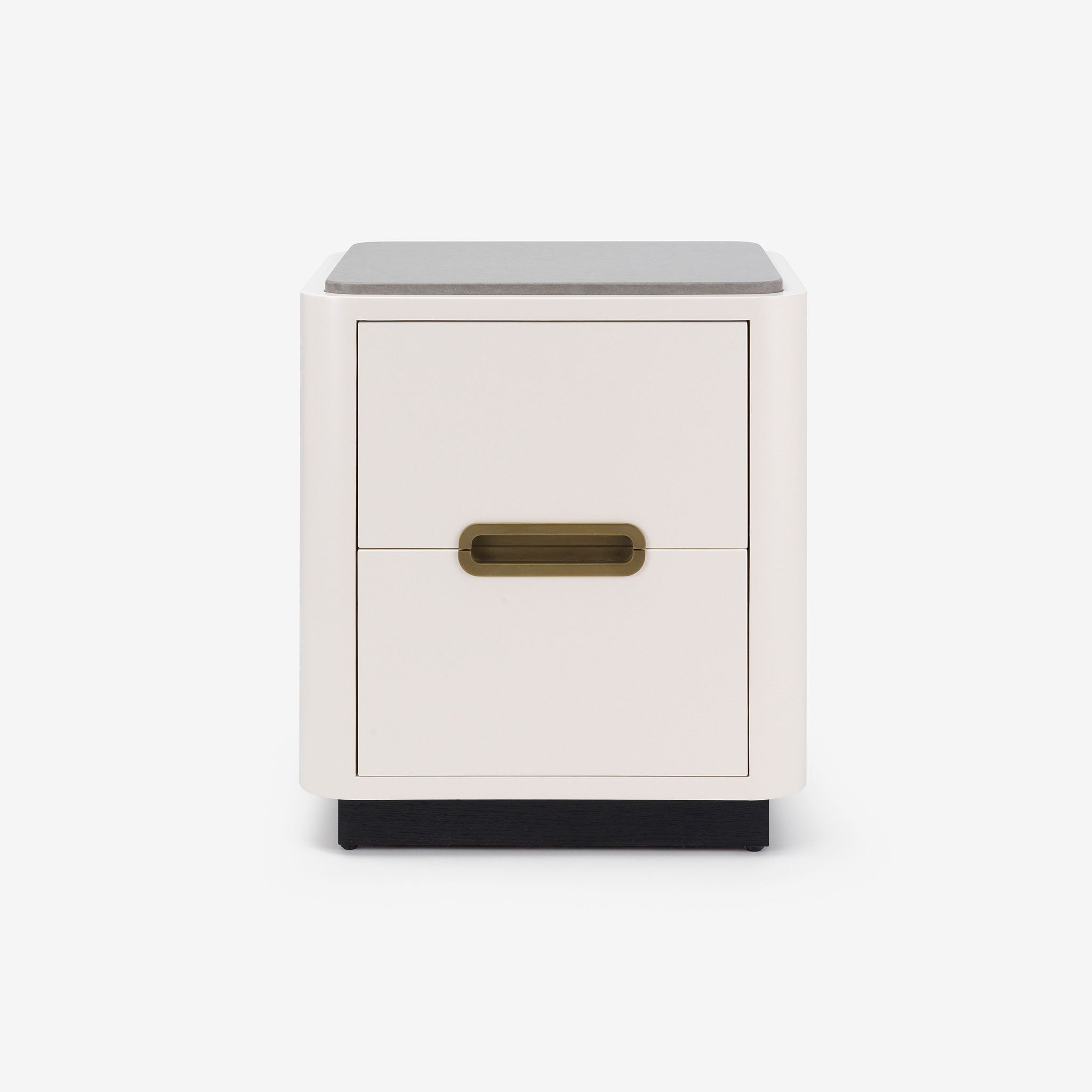 Bazaar, Bedside Table, Stone Top, Brass Detail, Lacquer, Contemporary Design