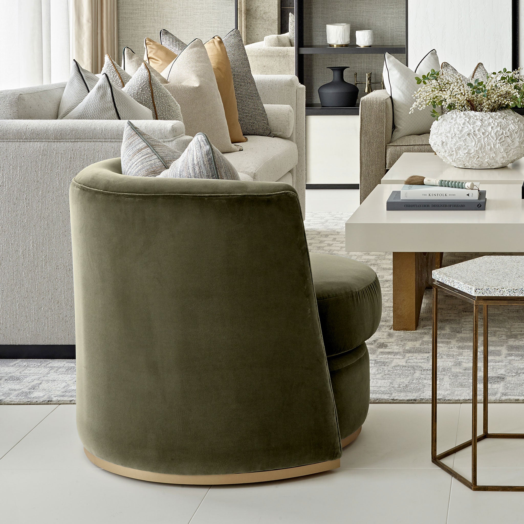 Bazaar, Velvet Armchair, Swivel Chair, Luxury Interiors, Living Room, Contemporary Design