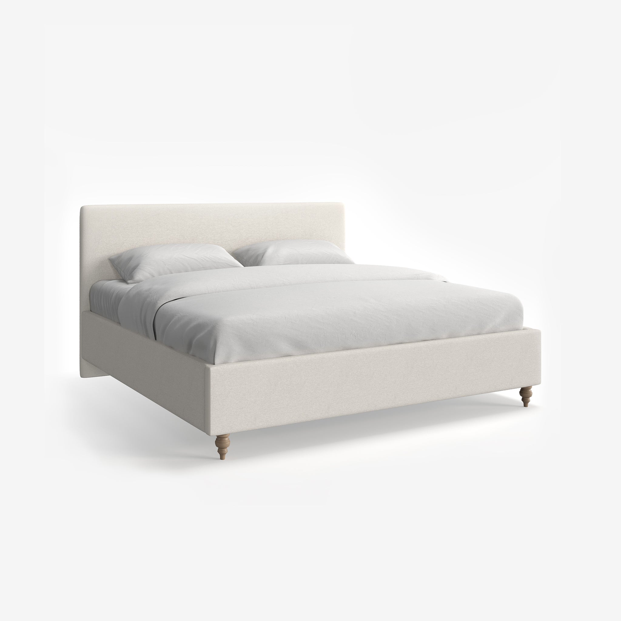 O'Halloran Cotton Linen Upholstered Bed with end-lift Ottoman Storage, Contemporary Interiors, Online Shopping, Craftsmanship, Wooden feet, Bazaar