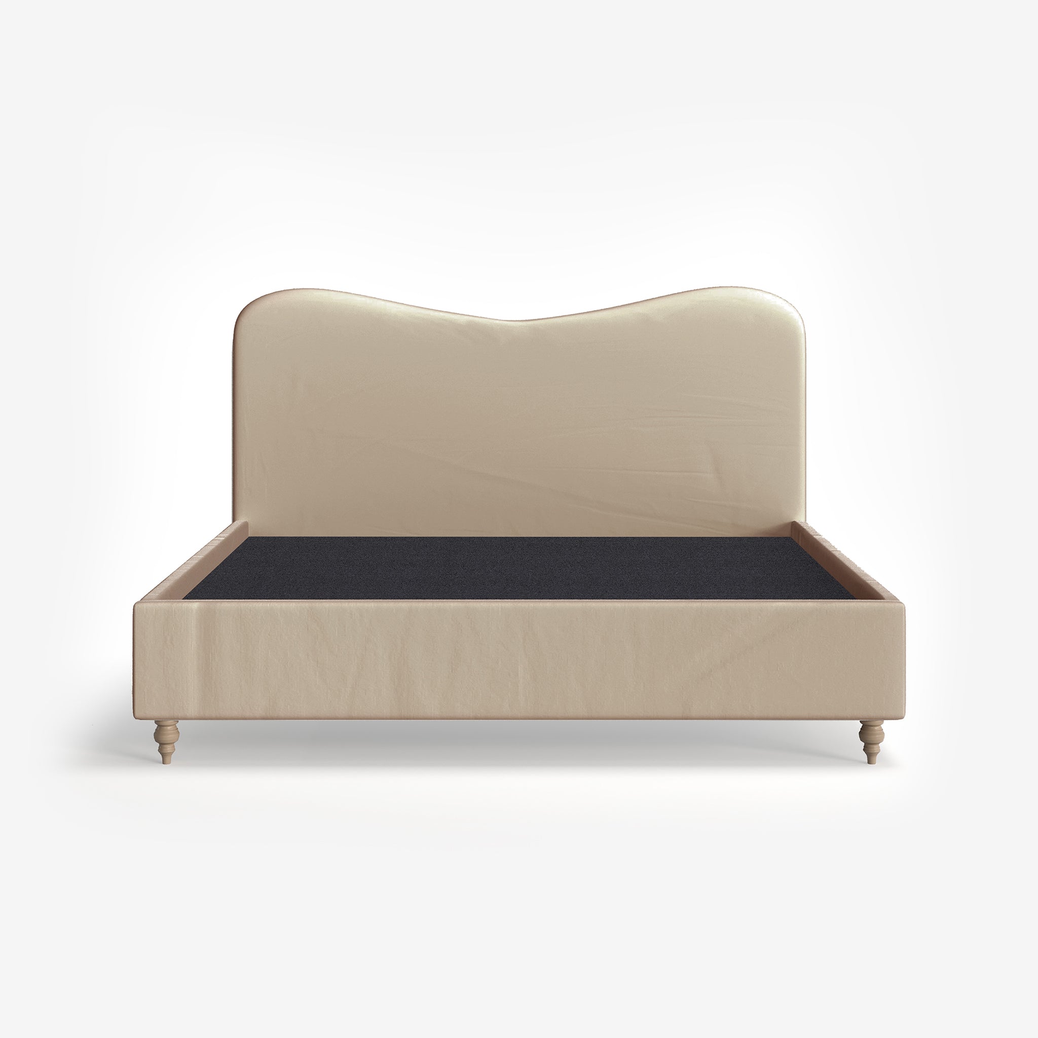 Bozier Velvet Upholstered Bed with Curved Headbaord and end-lift Ottoman Storage, Contemporary Interiors, Online Shopping, Craftsmanship, Wooden feet, Bazaar