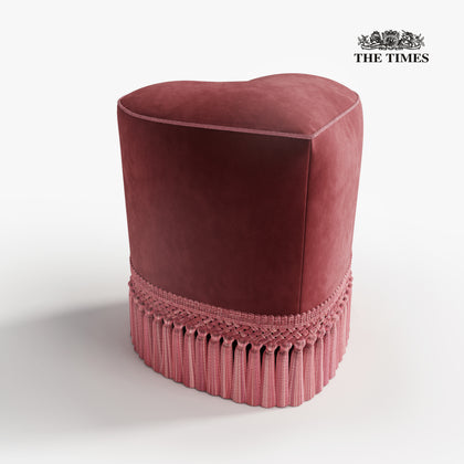 Luxury furniture, Heart Shaped Stool, Pink Velvet, Contemporary Design, Modern Design, Upholstery