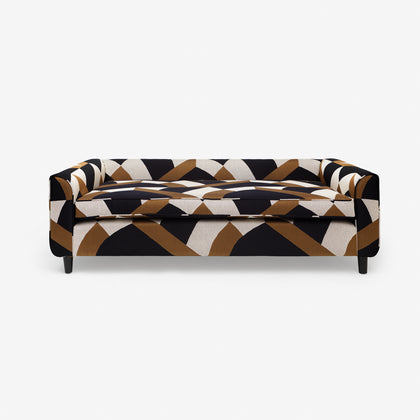 Geometric black, brown & cream upholstered daybed