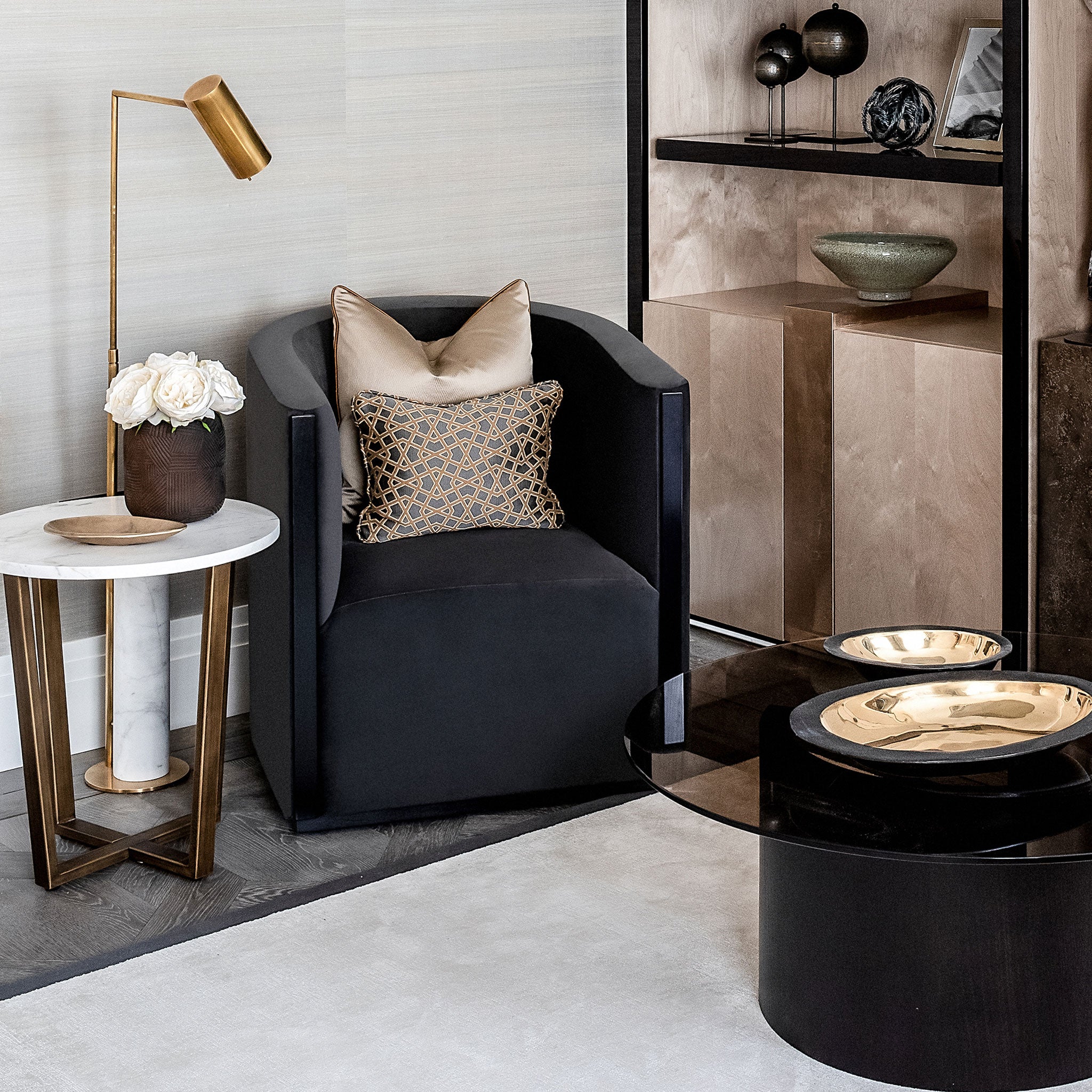 Bazaar, Coffee Table, Glass, Gold, Luxury Furniture, Contemporary Interiors
