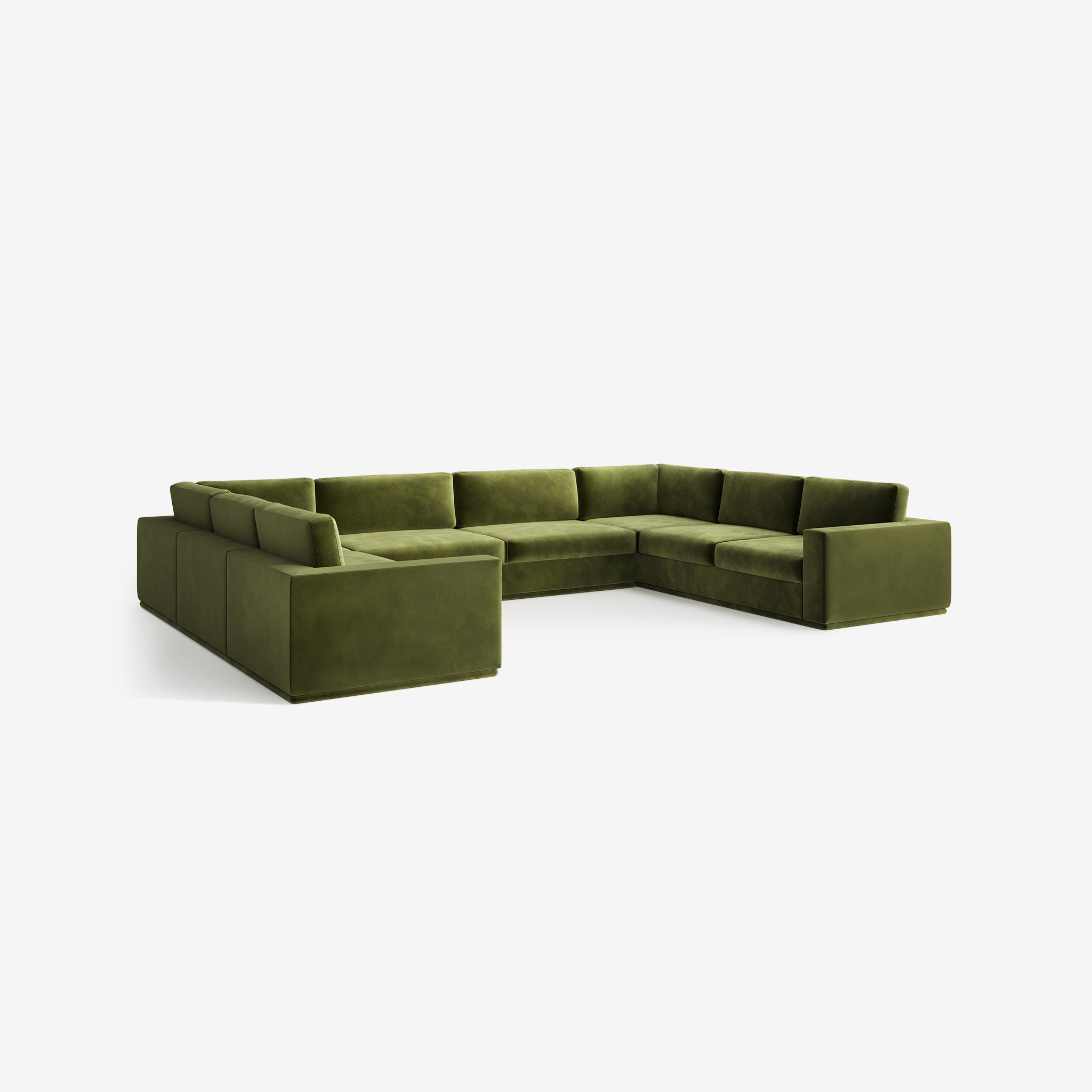Bazaar, Green Velvet Modular Sofa,  Seventies Design, Green, Luxury Furniture, Living Room