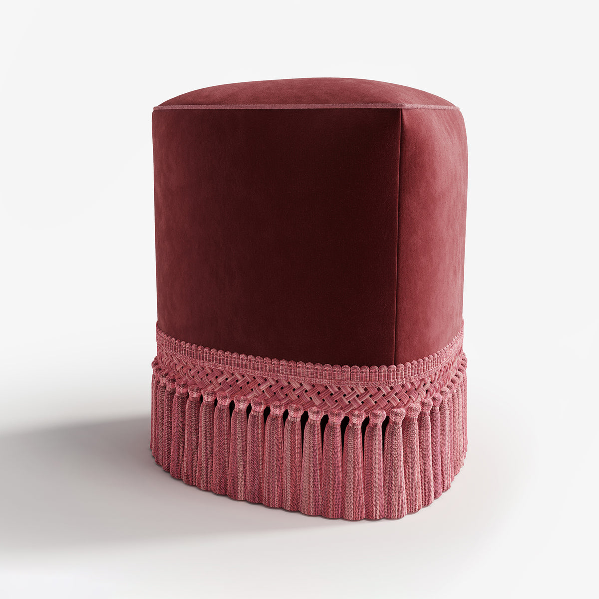 The Pink Velvet Heart Shaped Love Stool