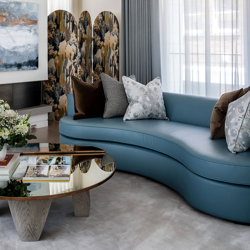 Bazaar, Leather Sofa, Sixties Design, Blue, Luxury Furniture, Living Room