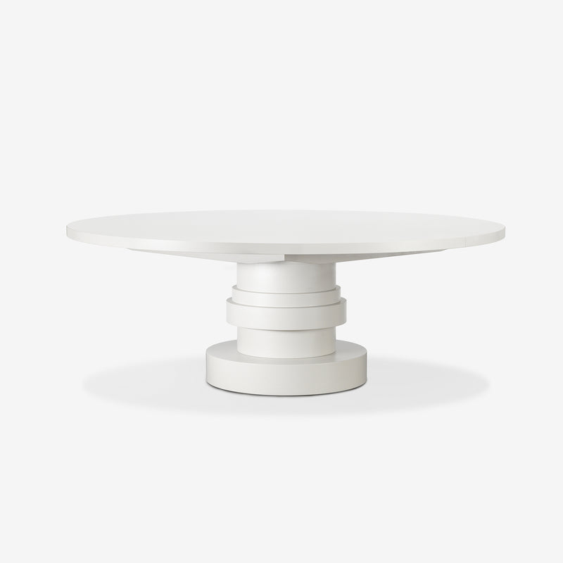 Bazaar, Dining Table, White Lacquer, Contemporary Design, Round, Wood, Luxury Furniture