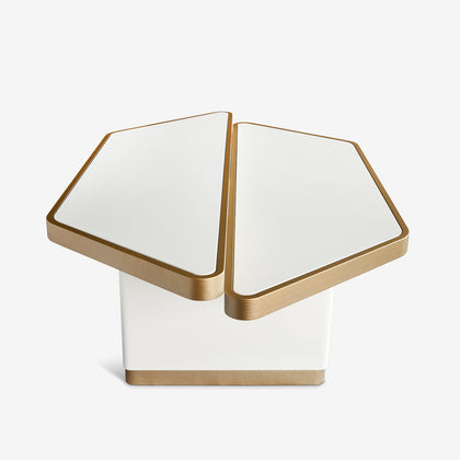 Bazaar, Coffee Table, Contemporary Design, Luxury Furniture, Brass Details, White Lacquer