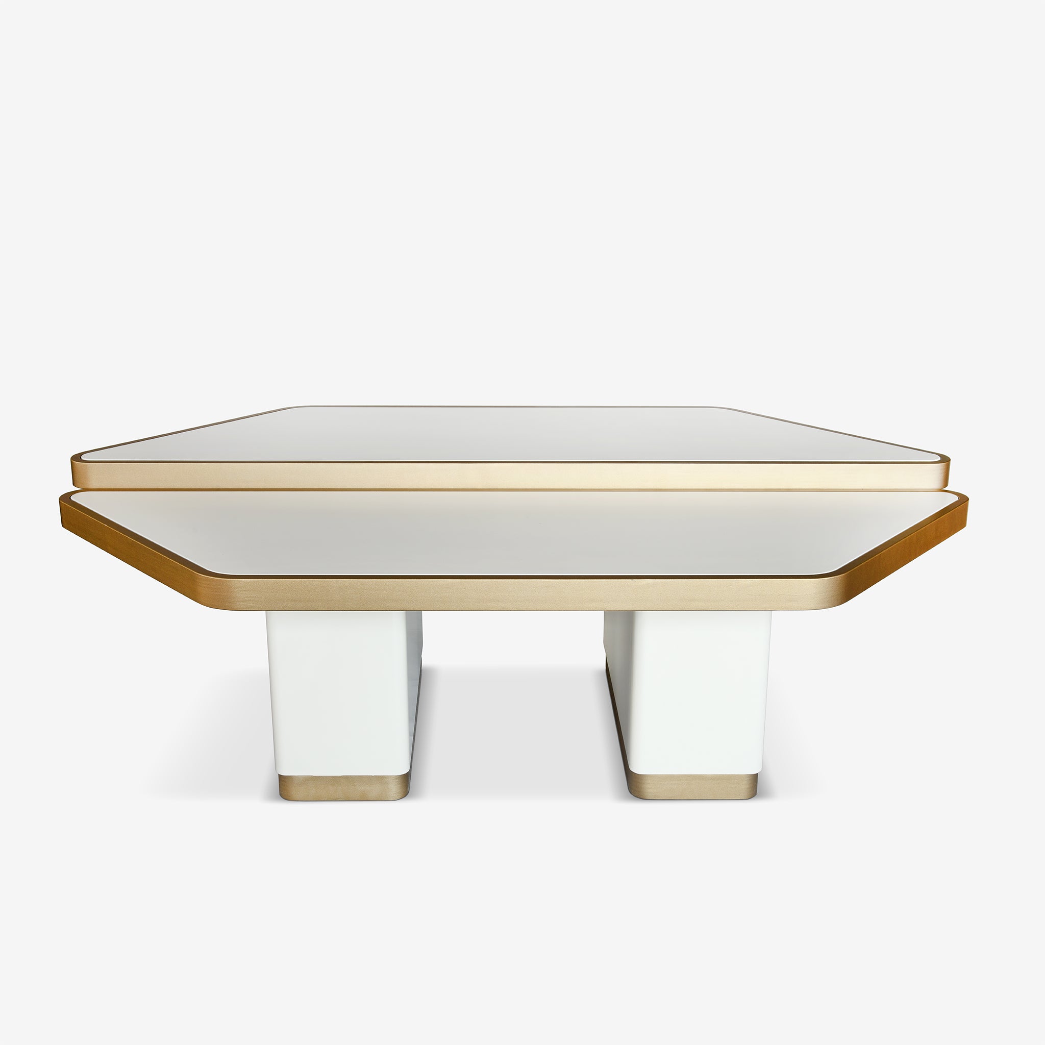 Bazaar, Coffee Table, Contemporary Design, Luxury Furniture, Brass Details, White Lacquer